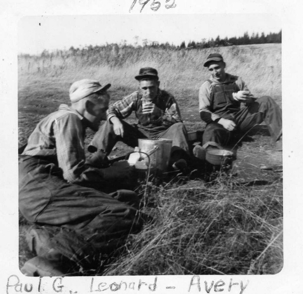 Taking a break from treeing in New Annan, NS - 1952